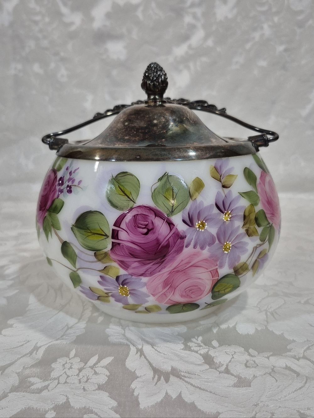 Floral Biscuit Barrel Made In Canada